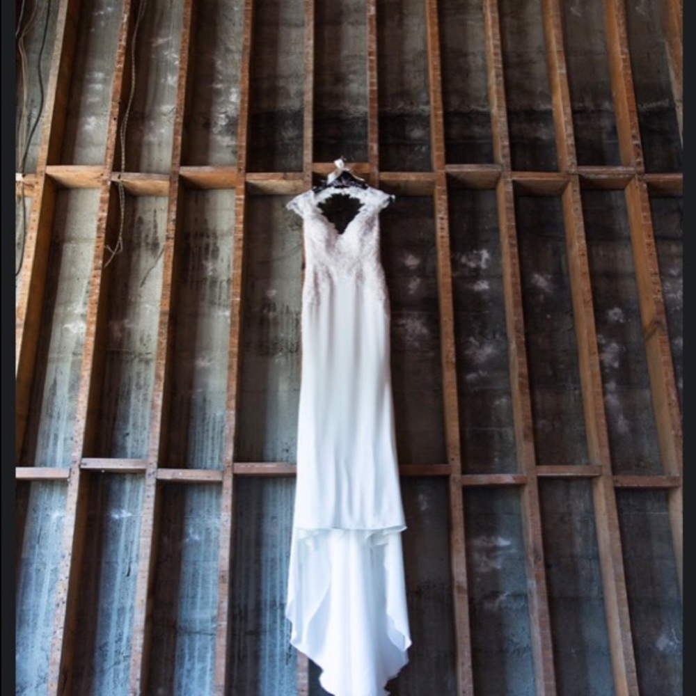 Wedding dress (size 4) hand beaded corset.